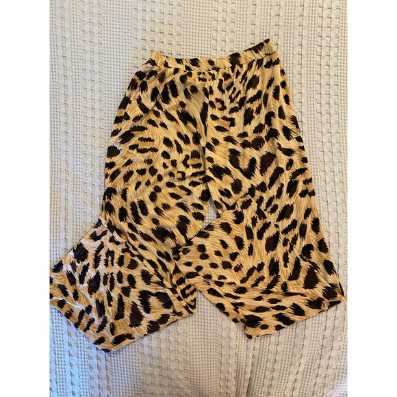 Iman Cheetah Animal Print Size Medium Pajama Pants w/ Pockets Elastic Waist - Picture 3 of 9